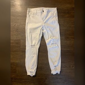 White Cello ripped skinny jeans.